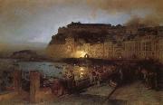 Oswald achenbach Fireworks in Naples china oil painting artist